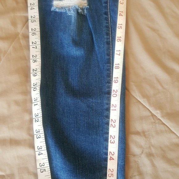 Wax Jeans Size 13 Distressed Skinny Blue Denim Pants Frayed Release hem Womens - Picture 11 of 12